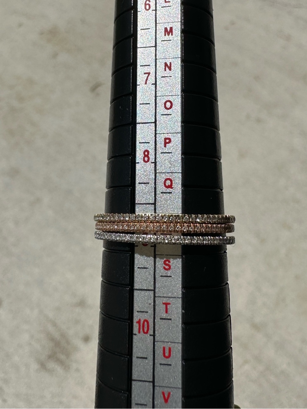 Stackable Trio Eternity Bands in Rose Gold, White Gold and Yellow 14K Gold